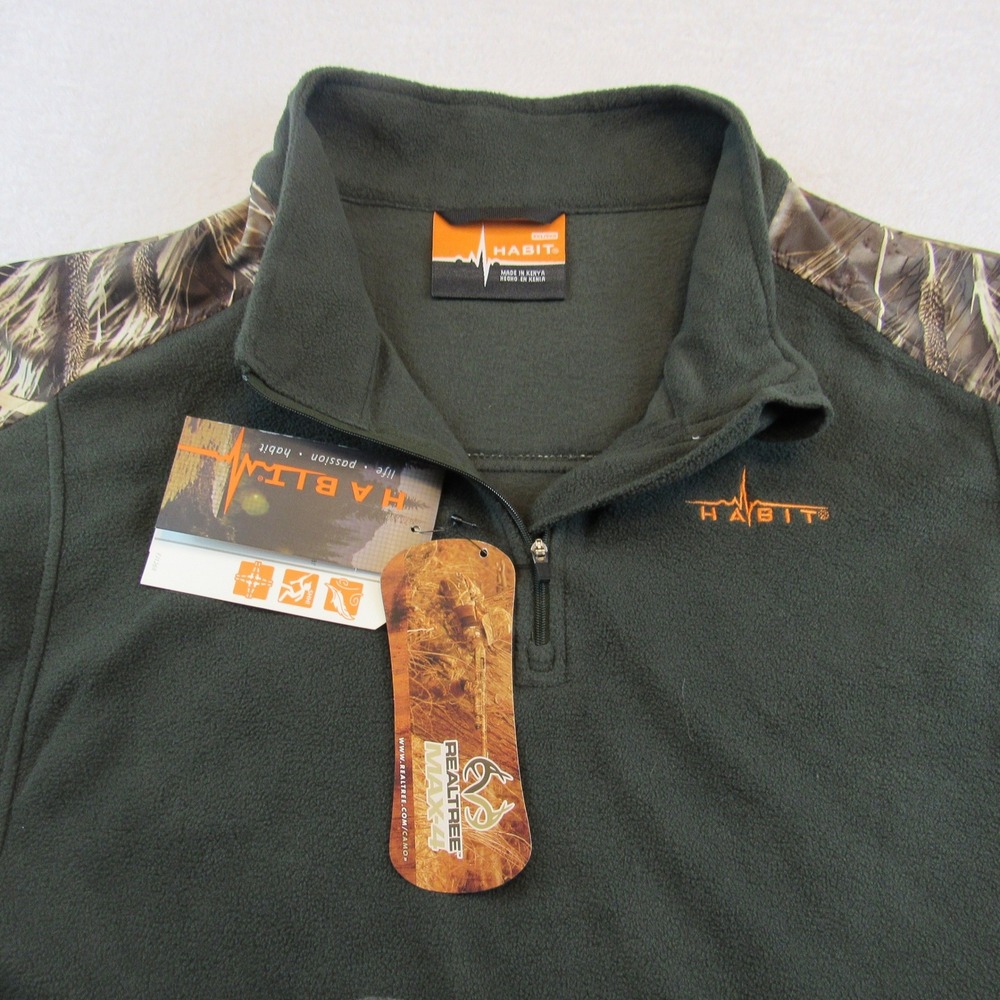 Habit Fleece Pullover Mens 2XL Forest Green NWT Realtree Max-4 Camo FJ1269